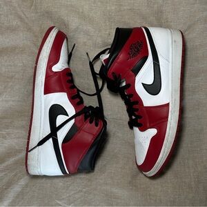Nike Air Jordan Red and White High-Top Sneakers
